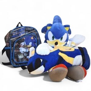 Sonic The Hedgehog Outing Bundle With Bookbag, Plushie And Large Blanket